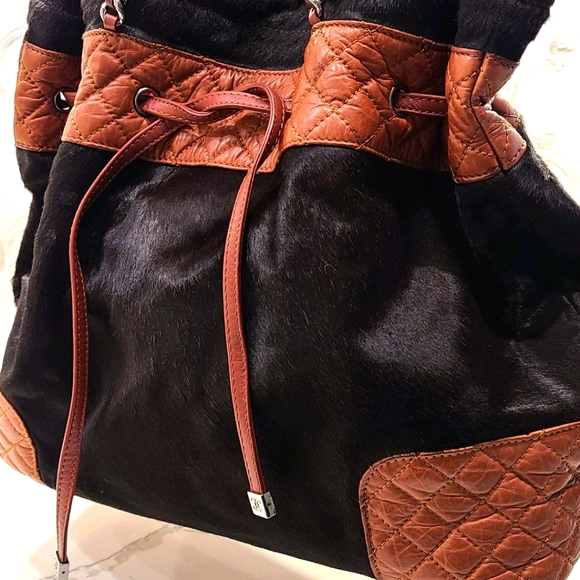 Chanel Brown Ponyhair with Quilted Leather - Picture 2 of 5